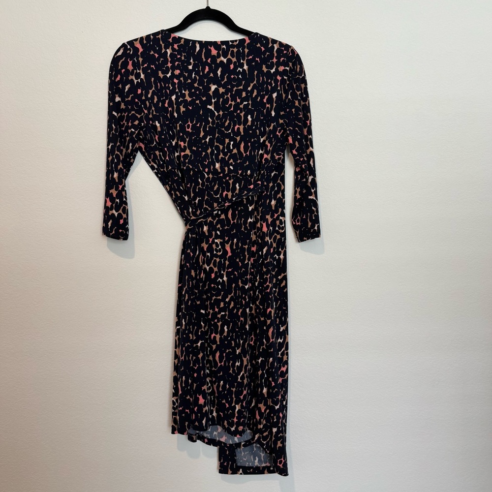A Pea In The Pod Maternity Blue 3/4 Sleeve Wrap Knee Length Dress - Picture 6 of 6